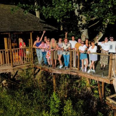 picture of a family holiday in a treehouse