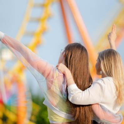 picture of girls at a theme park