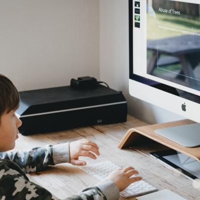 picture of a child on a computer