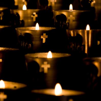 picture of candles in a church