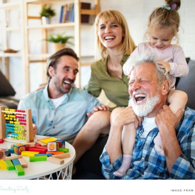 people of a happy three generational family members getting ready to talk about family finances