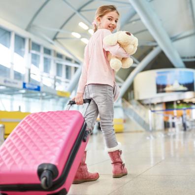 picture of a child at an airport