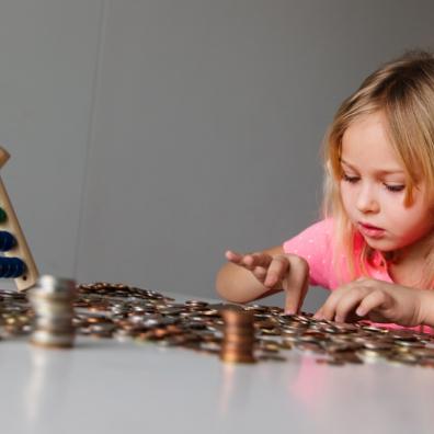 picture of a child counting money