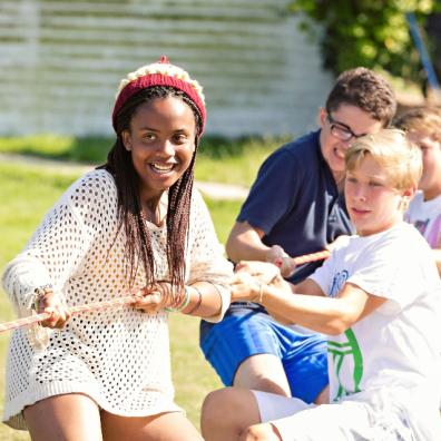 picture of children playing tug of war