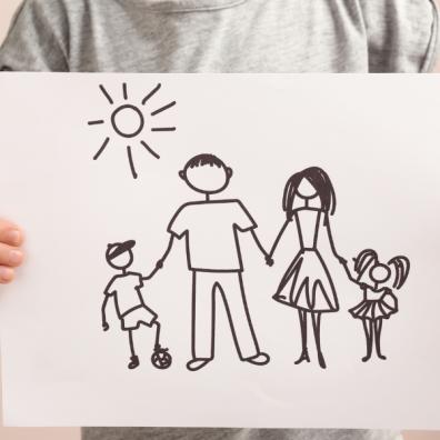 picture of a drawing of a family