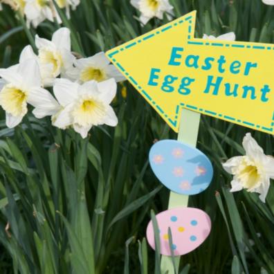 picture of an easter egg hunt sign