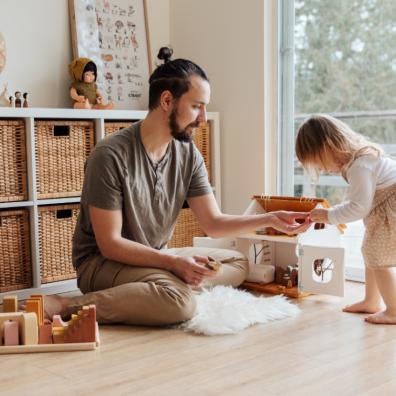 father and daughter playing picture of a father and daughter playing