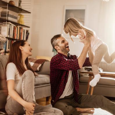 picture of a happy family at home