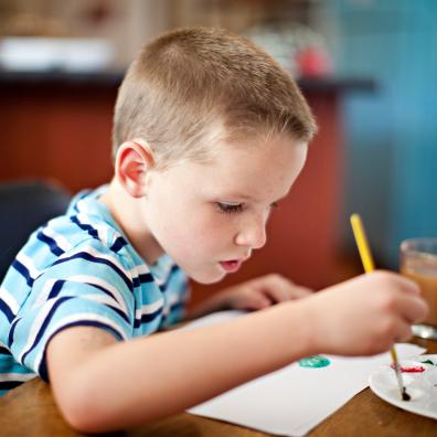 Picture of a boy painting