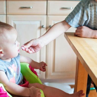 picture of a baby weaning
