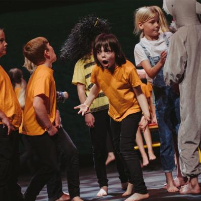 picture of children acting with the Theatre Young Company