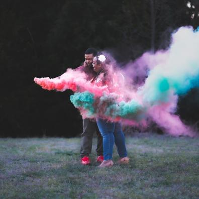 picture of a gender reveal party