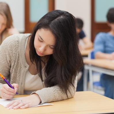 picture of student sitting an exam