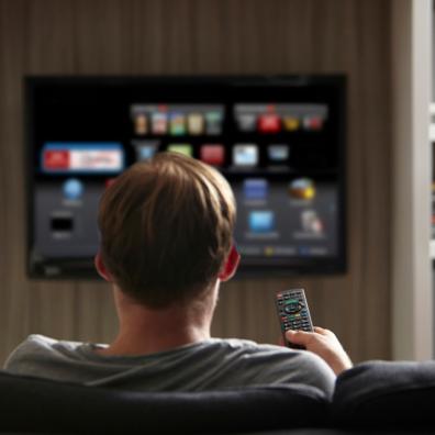 picture of a teen watching tv