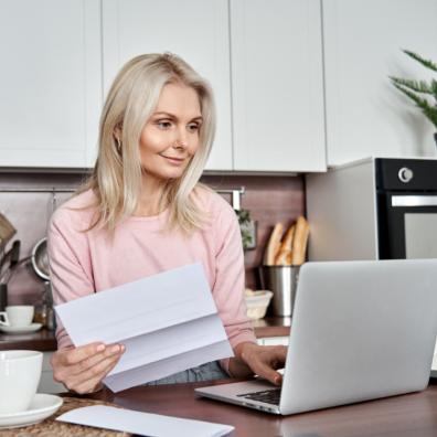 picture of a women at a laptop