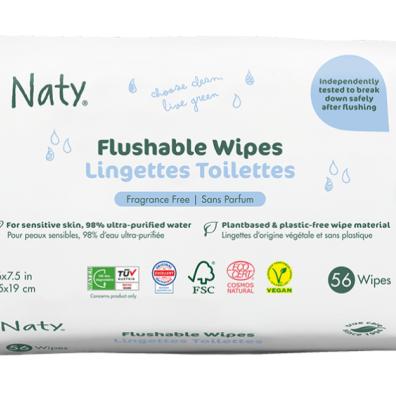 picture of Naty Flushable Wipes 56pcs